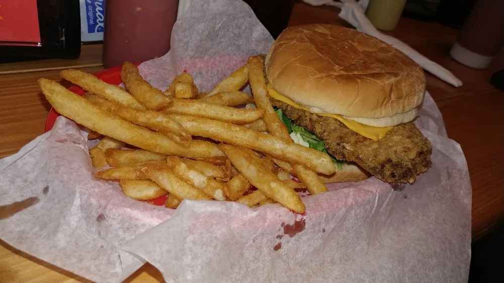 Chicken Fried Steak Sandwich and Fries